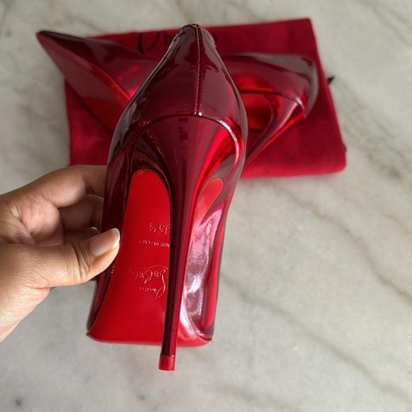 Christian Louboutin Kate Pointed Toe Red Shoes with Dust Bag - Picture 4 of 11